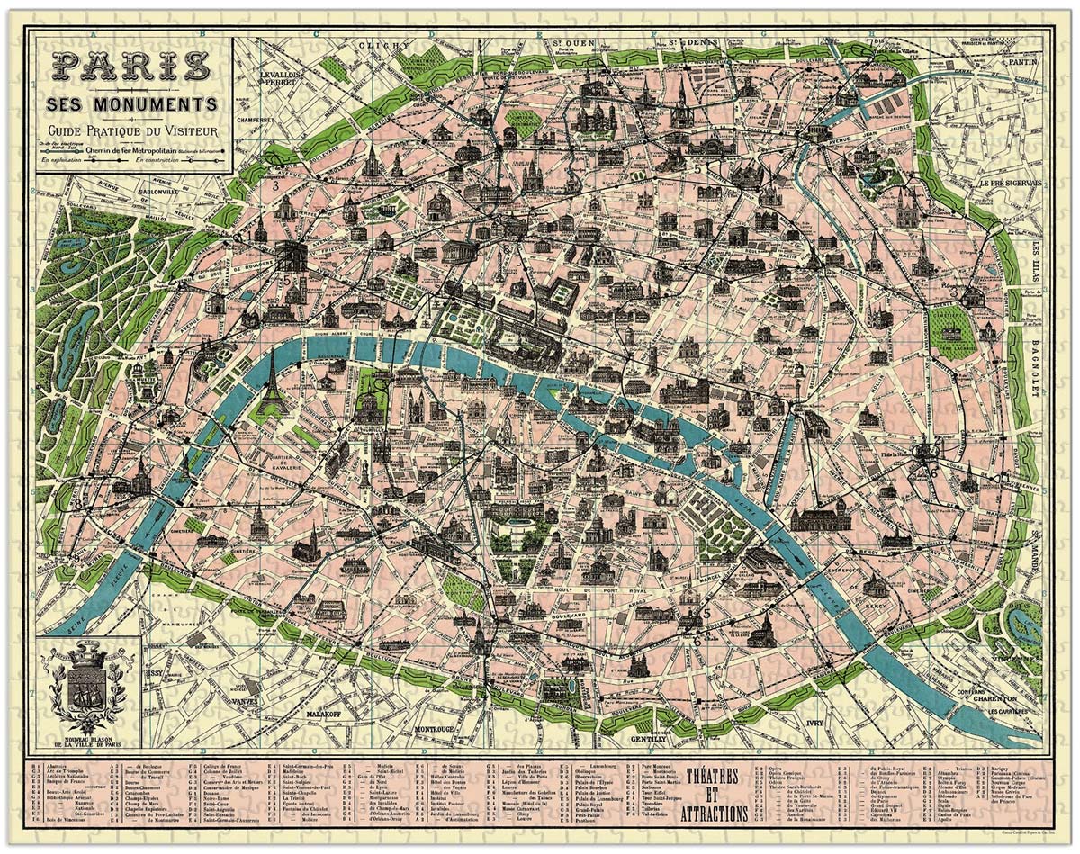 Paris Map - Cavallini Wall Art Poster